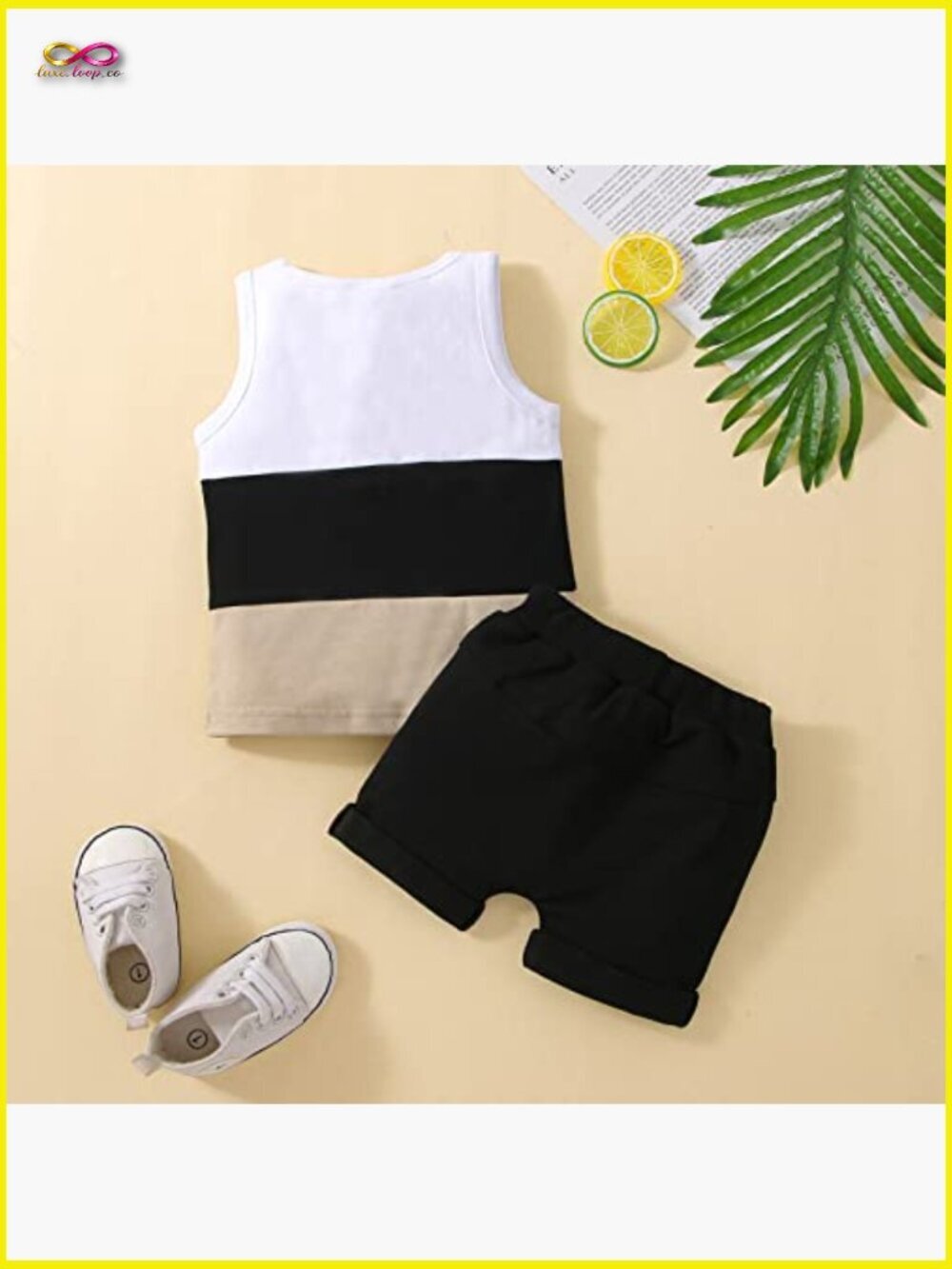 Toddler Boy Sleeveless Tank & Shorts Set Summer Outfit Cotton Blend Soft - Picture 7 of 7